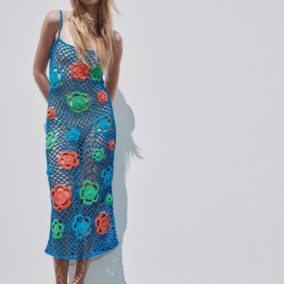 ZARA Floral Crochet Dress Limited Edition BNWT - Picture 1 of 6
